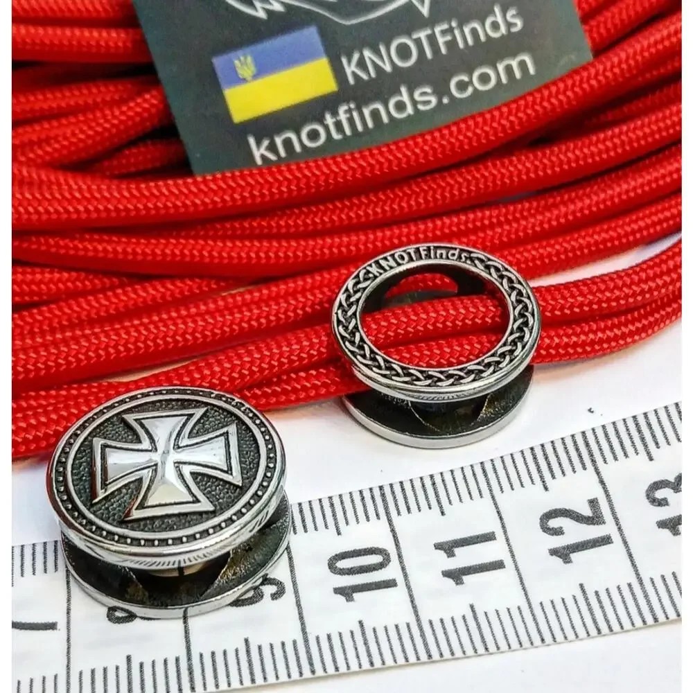 Templar Cross Bead, Stainless Steel Cross Charm, Viking Jewelry Component